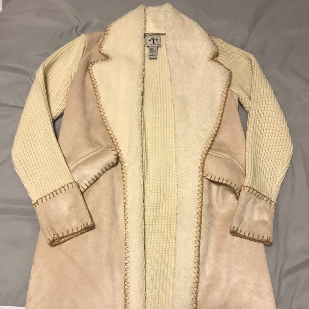 Suede, cream color coat. Brand new!